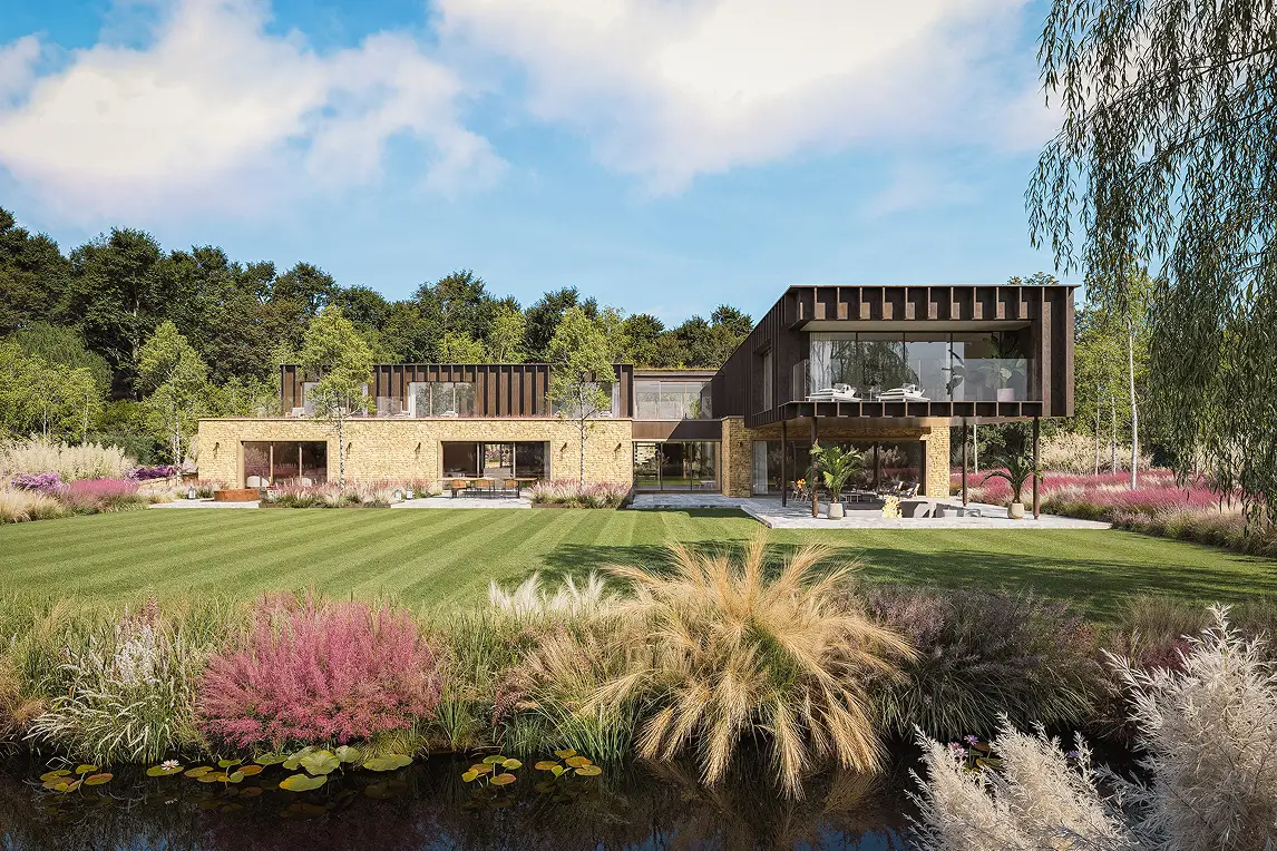 Rear view of Rolling Hills plot 10